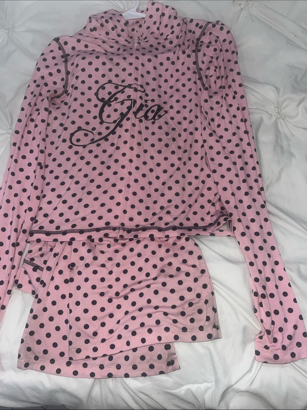 I.AM.GIA Pink Polka Dot Kids Pajama Set with Script